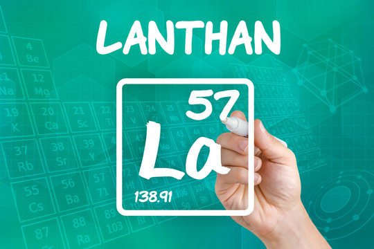 Symbol f&uuml;r das chemische Element Lanthan
