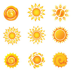 Sun icons. Beautiful elements for design.