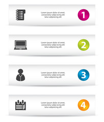 vector banners with special office icons