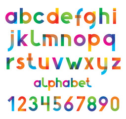 Colorful  font and numbers.