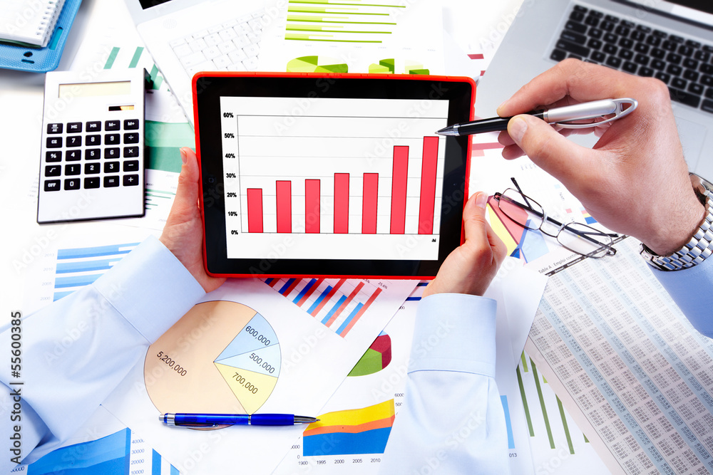 Aufkleber Business team working with tablet computer.