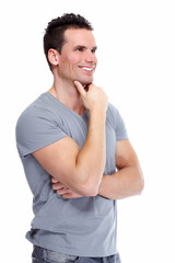 Obraz premium Young man thinking idea.
