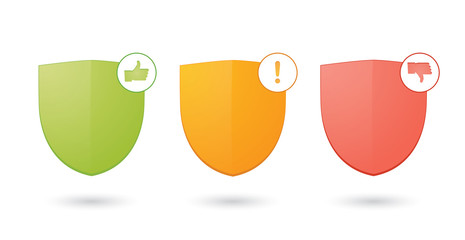 A set of informatic protection shield icons
