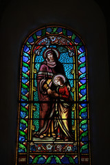 Obraz na płótnie Canvas Stained glass window, church in Lacoste