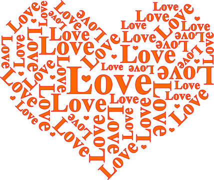 Word Cloud Love Heart