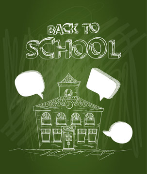 Back To School Text House Social Media Bubbles EPS10 File.