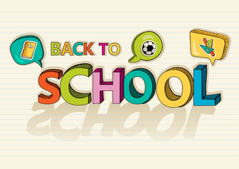 Back to school colorful social media bubble education icon.