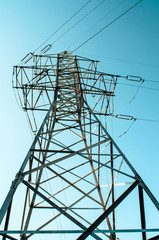 Power lines and blue sky