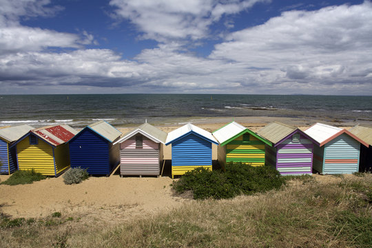 Colorful Beach Huts in Australia