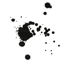 ink watercolor paint splatter splash grunge background black blo - obrazy, fototapety, plakaty
