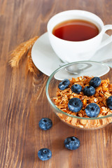 Granola with blueberry