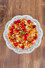 Granola with red berries