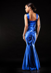 black woman in evening gown