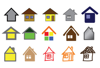 set of home icons vector illustration