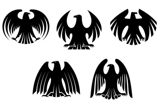 Black heraldic eagles