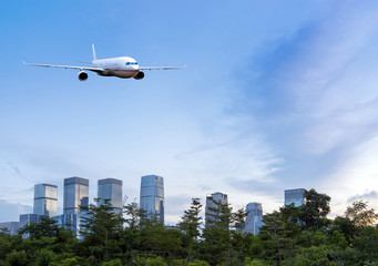 Aircraft on the Shenzhen sky