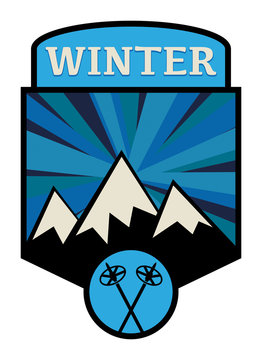 Winter adventure sign, vector illustration