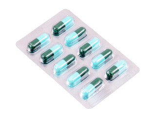 Packs of pills isolated