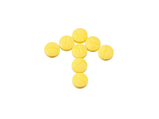 Yellow pills isolated