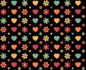 A Trend Heart and Flower background pattern