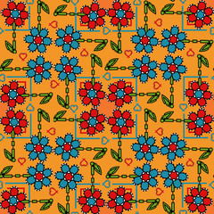 Trendy seamless flower background tile