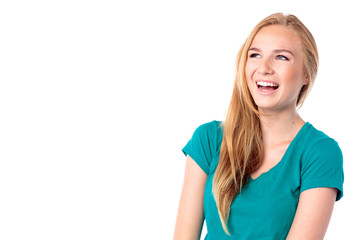 Laughing vivacious young woman