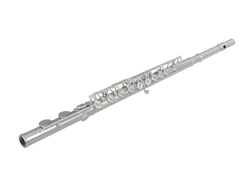 Silver Flute Isolated