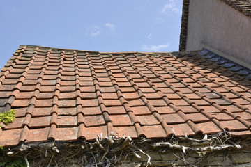 Old terracotta tiled roof