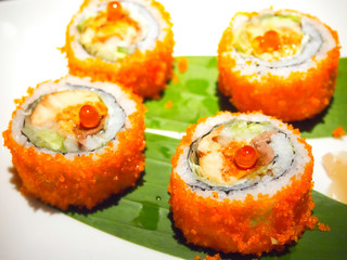 Salmon sushi roll