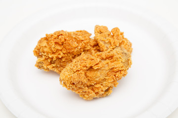 Fried Chicken Strips on White Plate