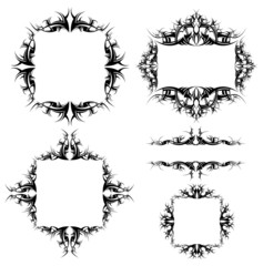 set of ornamented frames