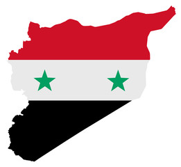 Syrische Flagge als Karte