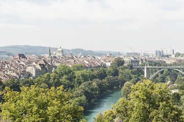 Bern, Altstadt, Aussichtspunkt Rosenberg, Aare, Schweiz