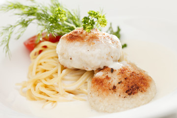 chicken cutlet with pasta