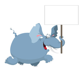 elephant with a sign