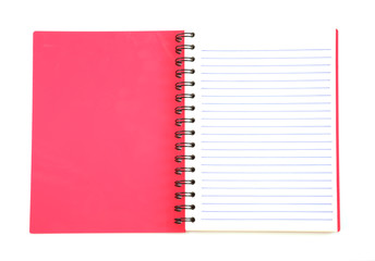 notebook on white background