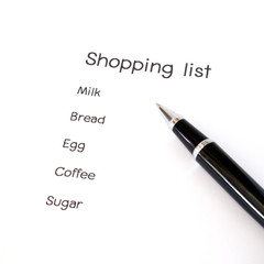 shopping list