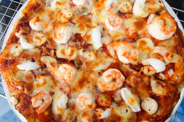 Seafood pizza