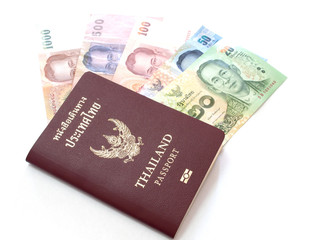 Thailand passport and Thai money