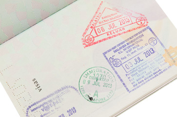 Visa stamp on passport