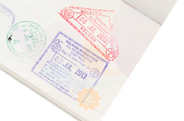 Visa stamp on passport