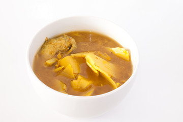 hot and sour, fish and  bamboo shoot