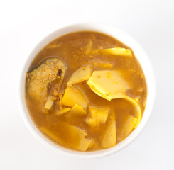 hot and sour, fish and  bamboo shoot