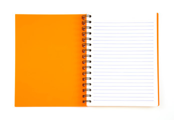 notebook on white background
