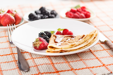 Pancakes with fruits