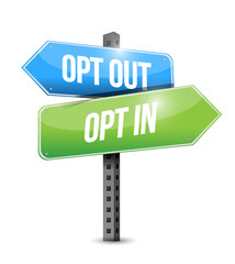 opt in, opt out road sign illustration design