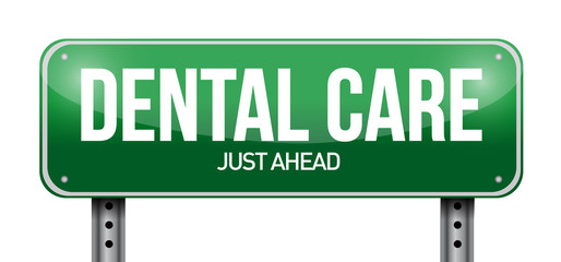dental care road sign illustration