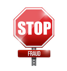 stop fraud road sign illustration design