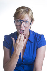 Woman wearing industrial safety glasses