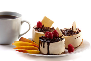 dessert with coffee